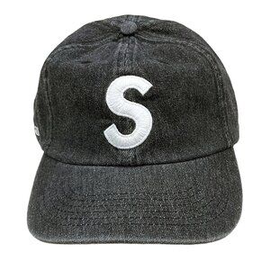 Supreme SS22 Denim S Logo 6-Panel Camp Cap Black (Made w/ Kevlar)